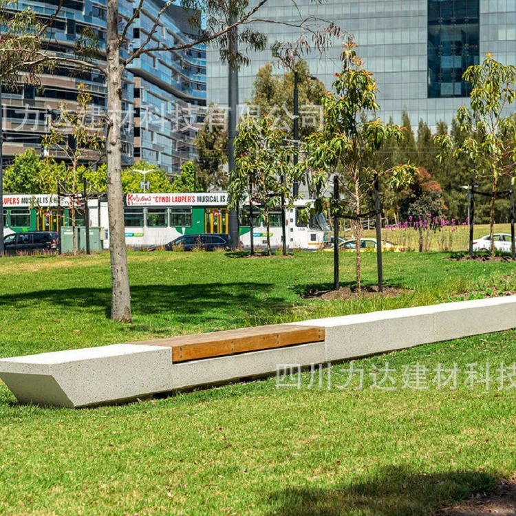 清水混凝土坐凳 防腐木混凝土树池 城市工业风水泥座椅