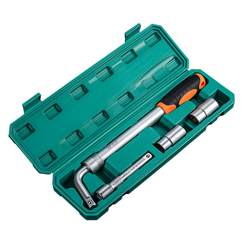 Llave de tubo de desmontaje que ahorra mano de obra Llave de neumático Llave de neumático de automóvil en forma de L retráctil y engrosada