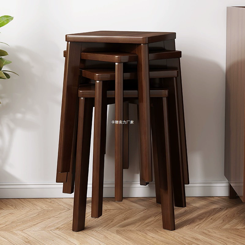 Табуреты для домашней гостиной, штабелируемые деревянные табуреты, диванные табуреты для маленькой квартиры, приставные столики, прочные квадратные табуреты, дополнительные сиденья для гостей, табуреты для обеденного стола.