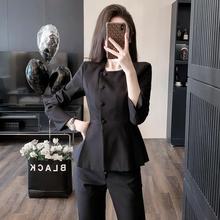 职业套装女美容院前台工作服高级感气质通勤时尚小个子小西装外套