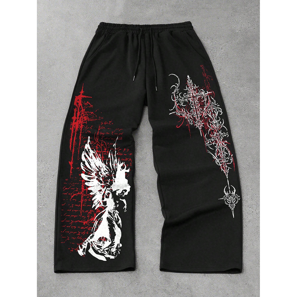 ​Men's Hip-Hop Streetwear Pants – Unisex Baggy Trousers With Drawstring Waist (Urban Fashion Essential)​_viptrois.com