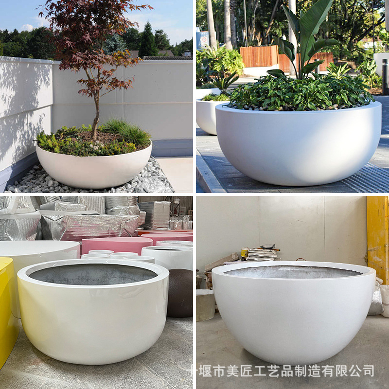 Glass fiber reinforced plastic flower pot park big flower pot tree pot school green flower pond planting pool shopping mall meichen flower bed tree pool