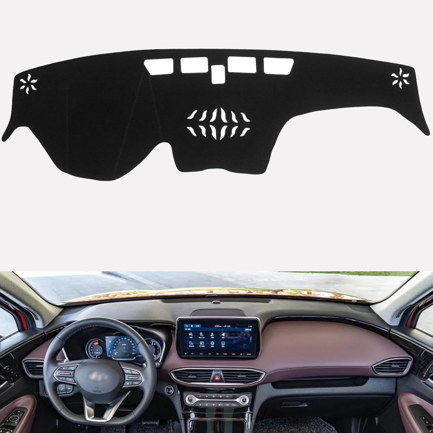 KEYOOG dashboard covering dashboard pad light-proof pad for Hyundai Santa Fe 2023-2019