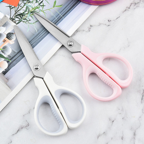 Factory supply stainless steel office scissors office cutting paper stationery scissors student diy art scissors