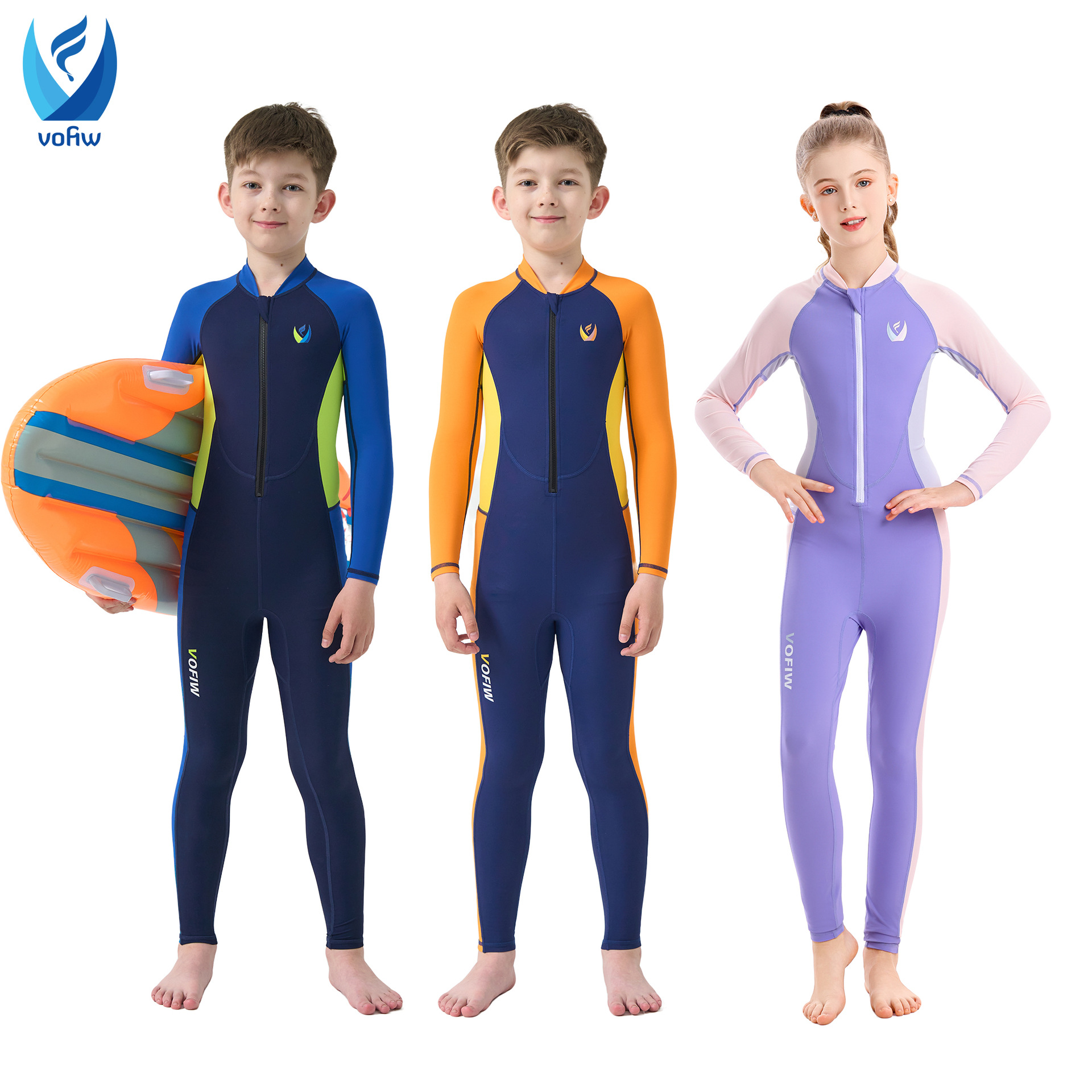 vofiw new summer children's diving suit outdoor long sleeve one-piece swimsuit sunscreen quick-drying children's swimsuit