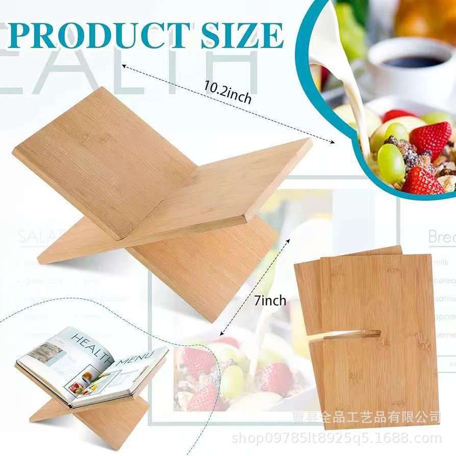 Estante de cocina de madera Estante de lectura de recetas de encimera de cocina en forma de X simple Estante de biblioteca de observación multiusos Estante de base