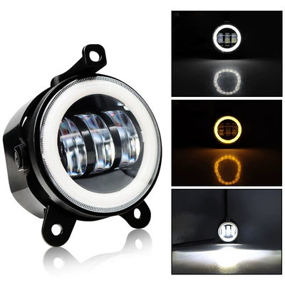 Fog lamp Fog Lights Car Led Work - 35inch-fog-light-3-corners-with-white-and-yellow-halo-single-price-please-click-on-a-pair