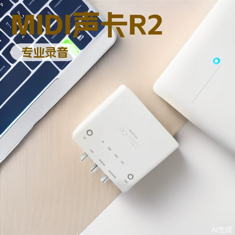 Звуковая карта Midiplus R2, внешняя MIDI-карта для компьютера, мобильного телефона, OTG, для прямой трансляции, записи вокала, студийной работы, MIDI.