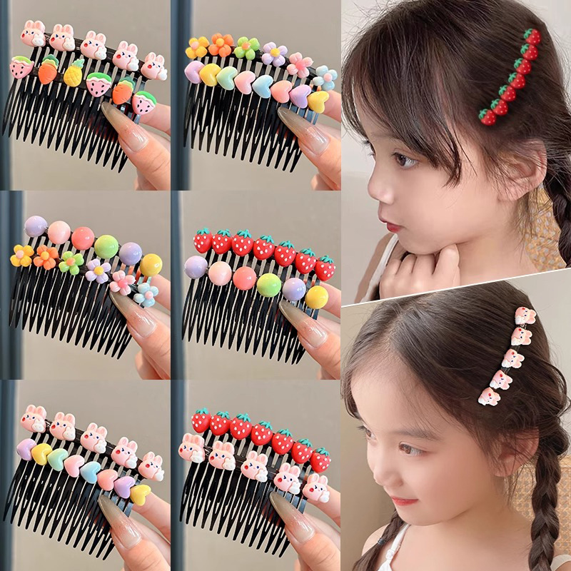 Pinza para el cabello con flequillo para niños, artefacto de acabado de cabello roto en la frente femenina, peine para el cabello para niñas, peine para la parte posterior de la cabeza, horquilla para niñas, tocado