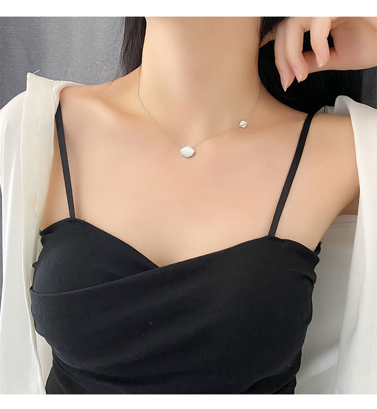 Fashion Shell Titanium Steel Inlay Shell Pendant Necklace 1 Piece