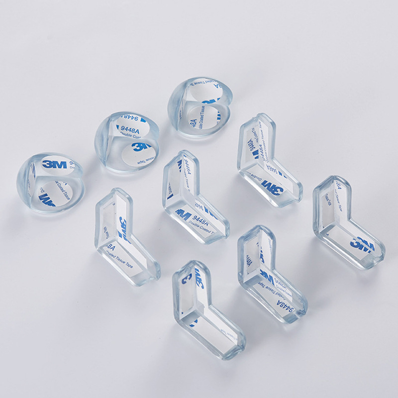 Transparente anti-colisión esquina protectora mesa de café ventana de los niños anti-colisión esquina borde suave cubierta protectora de silicona