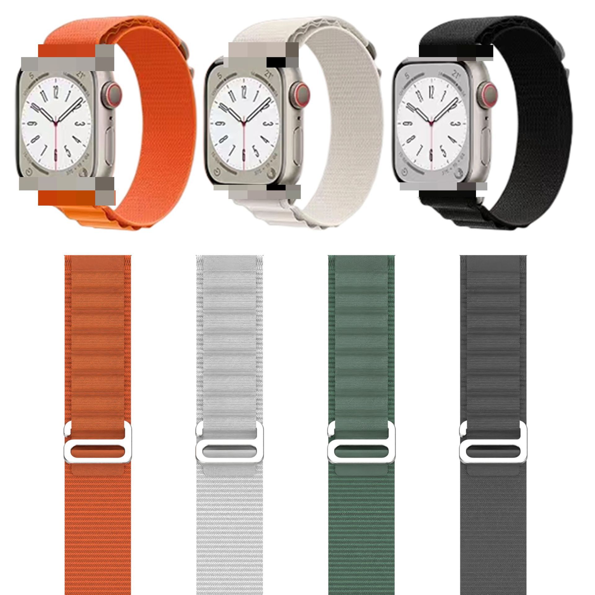 适用于Applewatch8苹果高山表带 原装同款尼龙回环挂钩表带厂家现