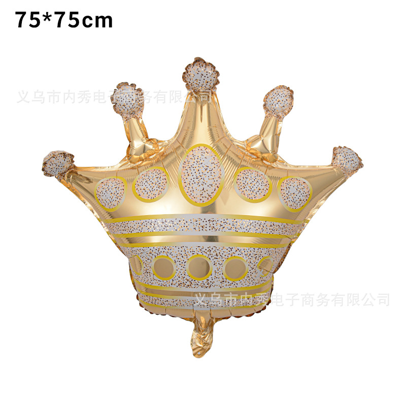 Transfronterizo mini corona de oro globo de aluminio pequeño tamaño Rosa corona de oro globo fiesta de cumpleaños decoración de la boda