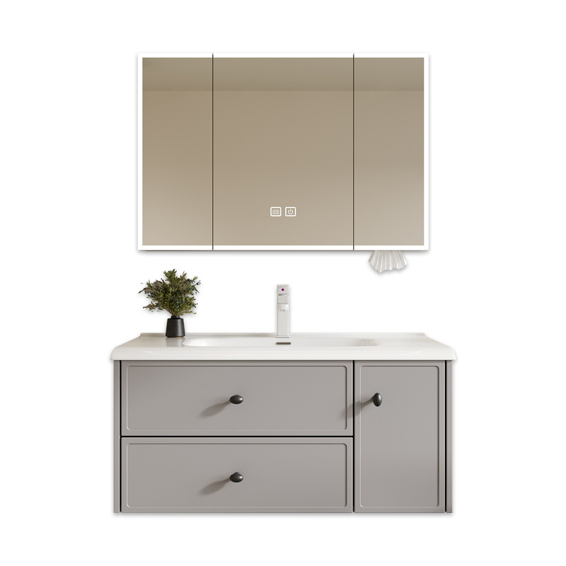 gabinete de baño de aluminio espacial combinado inodoro cerámico todo en uno lavabo lavabo lavabo doble aspirador tipo espejo de baño completo sellado