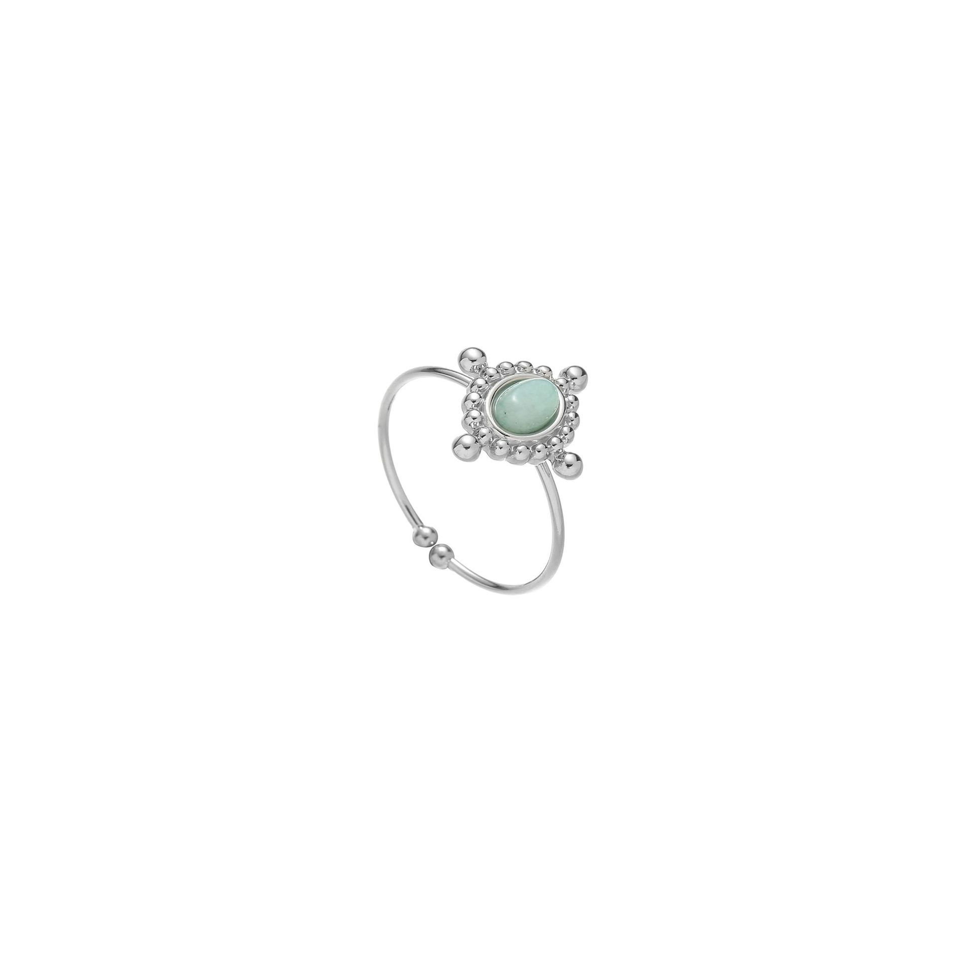 Titan Stahl IG-Stil Retro Herzform Überzug Inlay Juwel Offener Ring display picture 3
