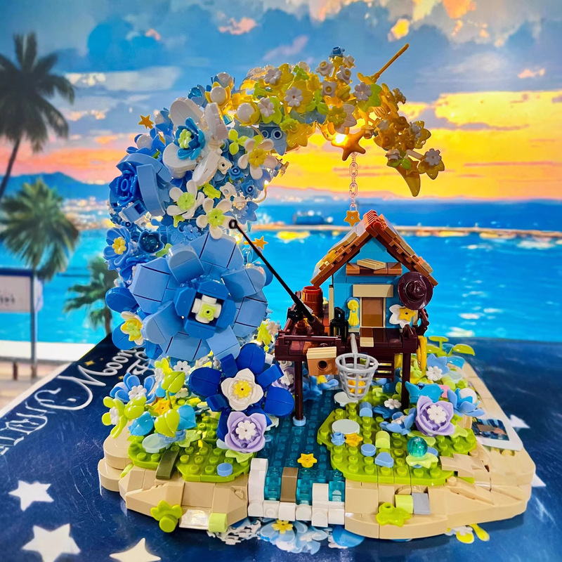 【メーカー直送】ゴッホの月光の花の家 積み木 ローズブーケ DIY 同型 女性教師向け ホリデーギフト|undefined