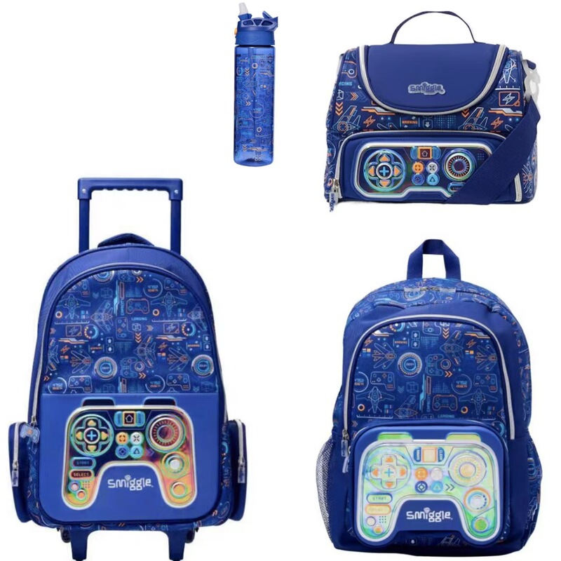 Australian Smiggle School Bag Student Kidsren's Large-Capacity Backpack Blue Transparent Shell Game Controller Set Series Australian Smiggle School Bag Student Kidsren's Large-Capacity Backpack Blue Transparent Shell Game Controller Set Series
