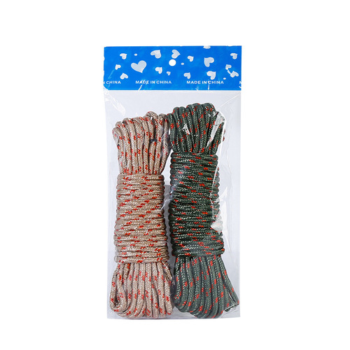Clothesline thickened outdoor salvage rope clothes drying artifact windproof anti-slip tent canopy reflective wind rope 10 meters 2 pieces