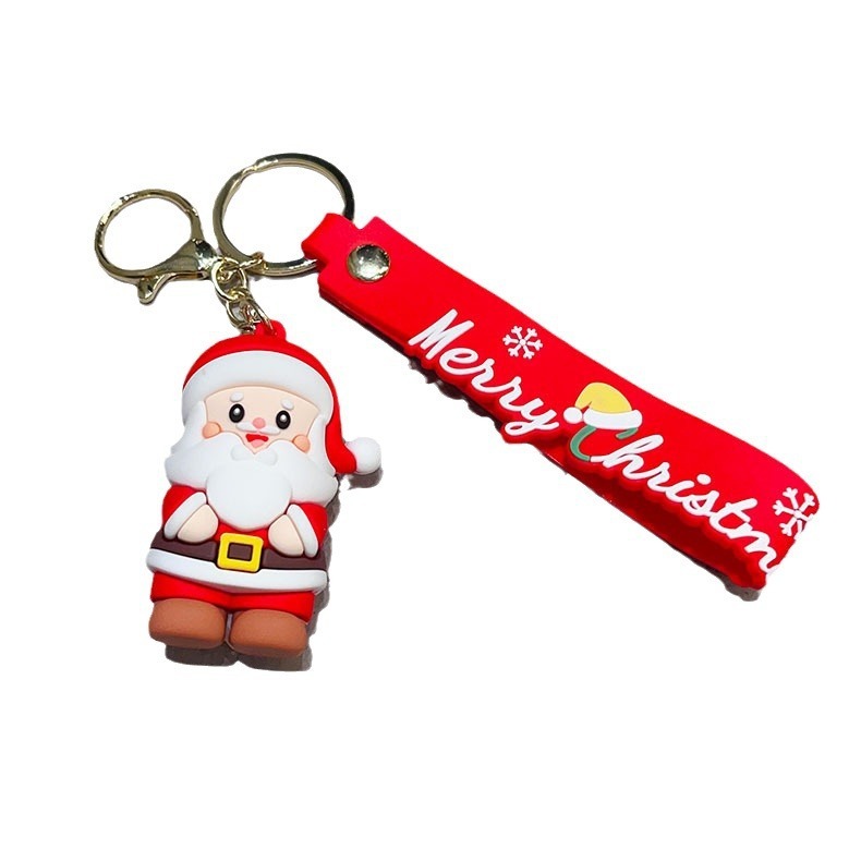 国境を越えたサンタクロースのキーホルダークリスマスペンダントクリスマスツリートナカイ人形バッグキーホルダープレゼント卸売り|undefined