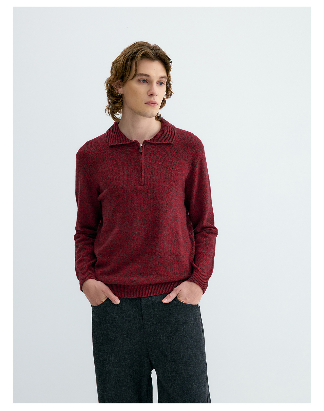 UNF 500g Half-Zip Polo Collar Sweater