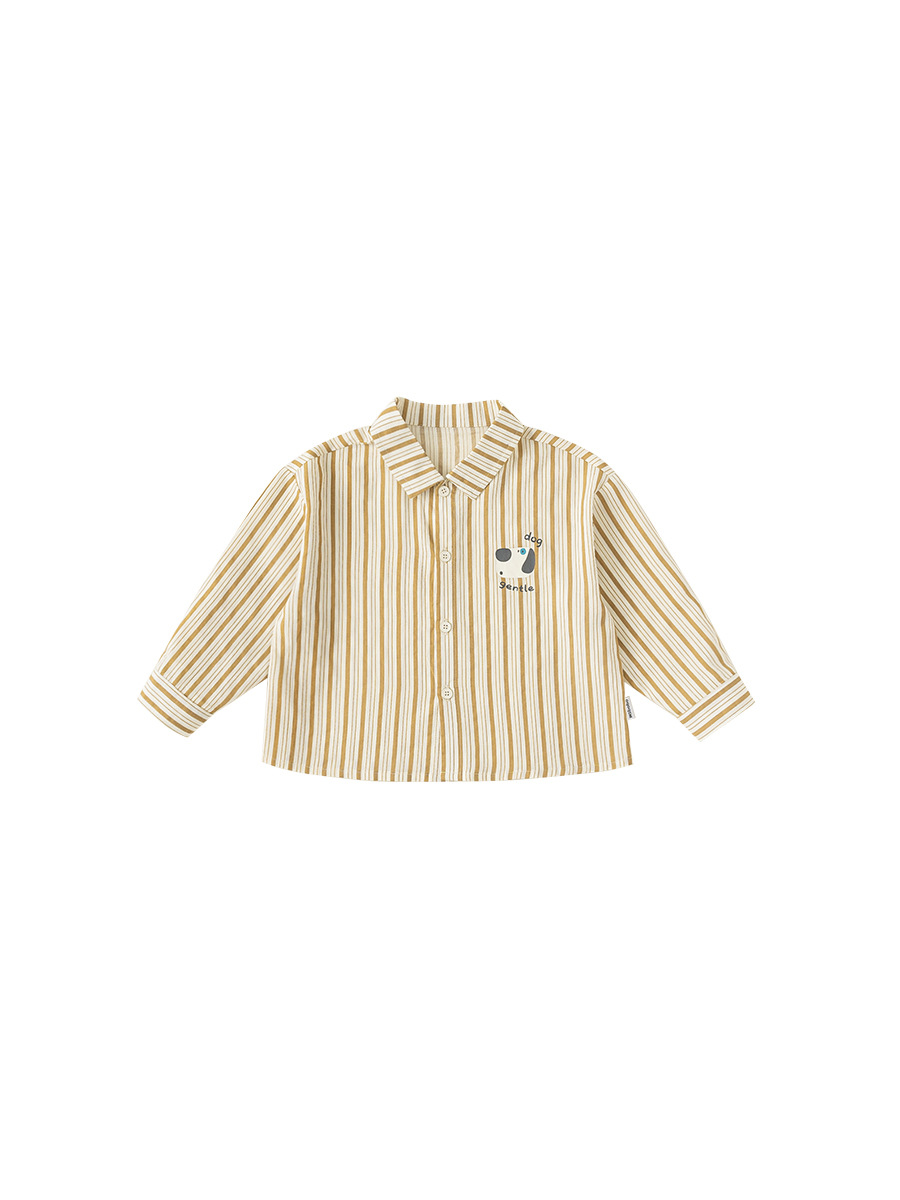 Youbao ropa para niños 2025 primavera para niños camisa coreana estilo occidental camisa suelta casual para niños a rayas tops de todo fósforo