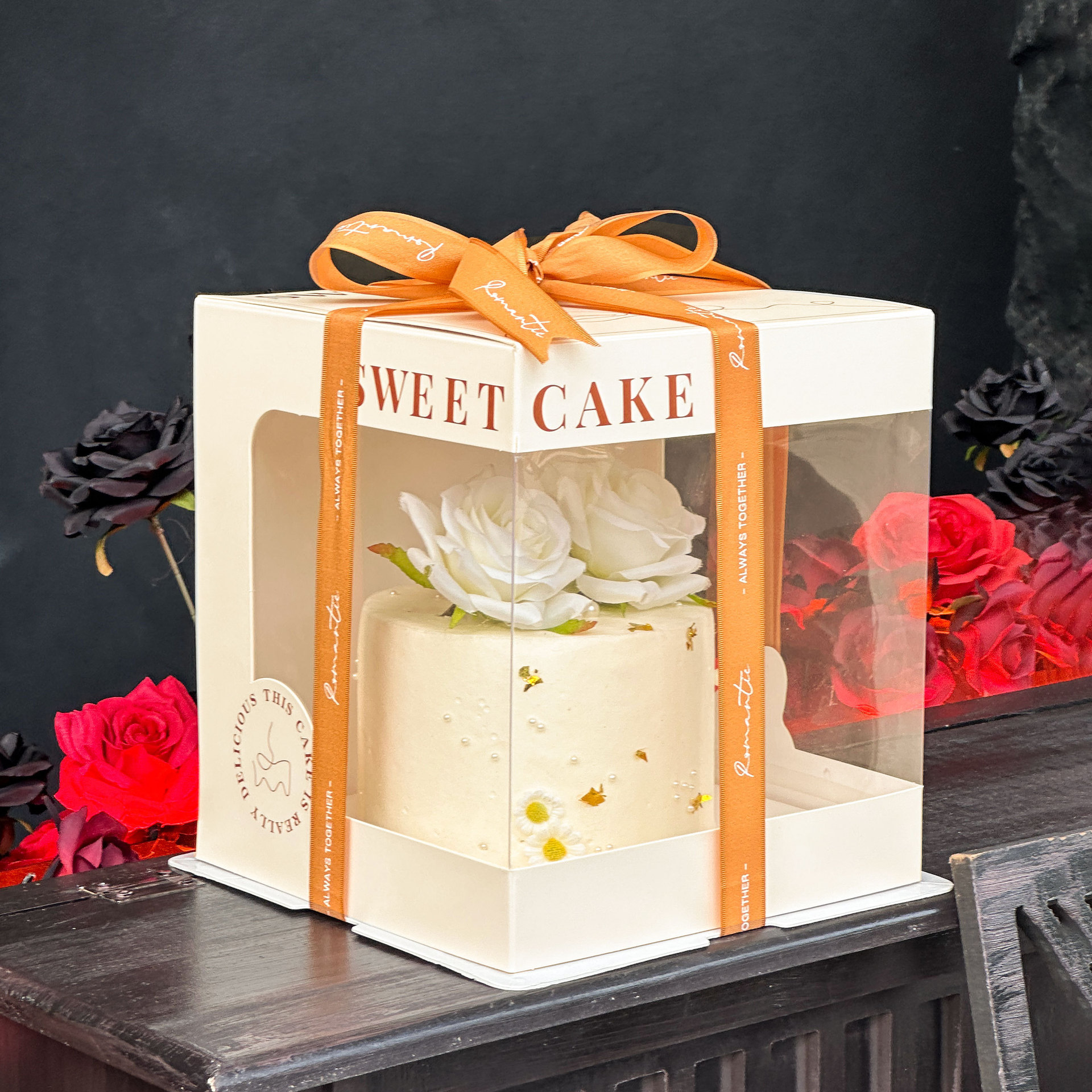 Tapa sin descuento nueva caja de pastel caja de embalaje caja de pastel de cumpleaños transparente caja de pastel de cumpleaños 68 6,80 doble capa más alta