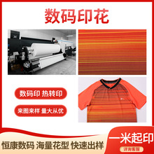 2022厂家供应数码热转印印花运动T恤涤纶面料印花加工速干