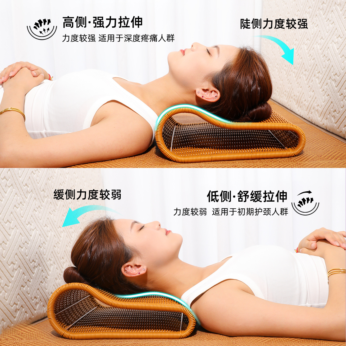 Almohada de ratán hueca, colchoneta de verano, almohada de bambú especial para días de verano, anti-sudor, lavable, almohada cervical transpirable hueca