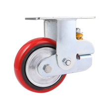 重型弹簧减震脚轮万向耐磨PU轮4寸5寸6寸8寸经久耐用牵引铁芯脚轮