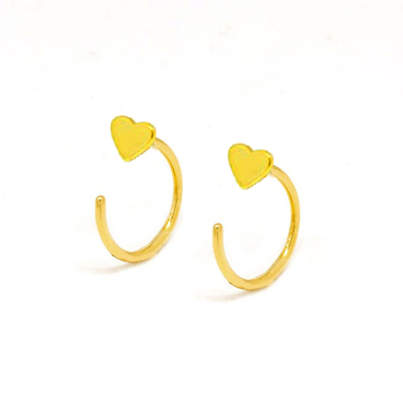 Fashion Heart-shaped White Fungus Hook Semicircular Copper Earrings display picture 1