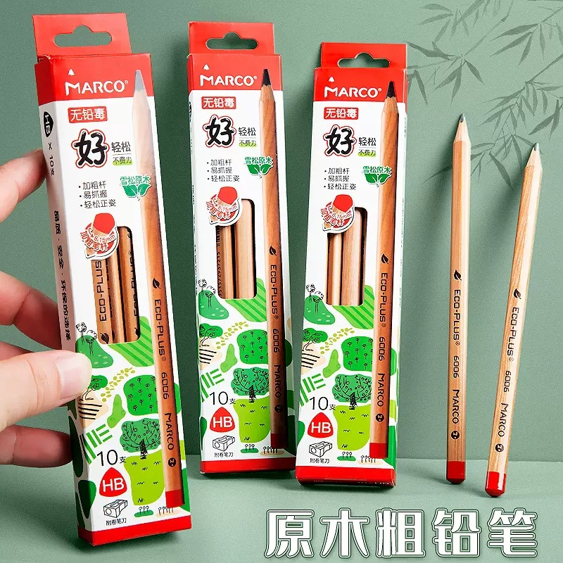 Marco lápiz tronco triángulo grueso para estudiantes de primaria primaria grado uno grueso triangular jardín de infantes de la escuela primaria HB niños