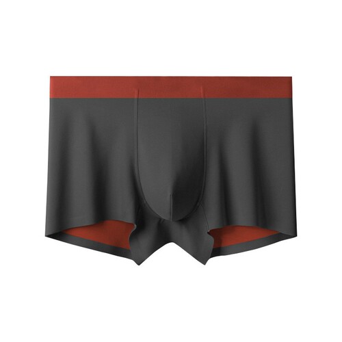 Men's Seamless Underwear Boxer Shorts  Autumn and Winter Double-sided Men's Underwear Silk Lined Light Luxury