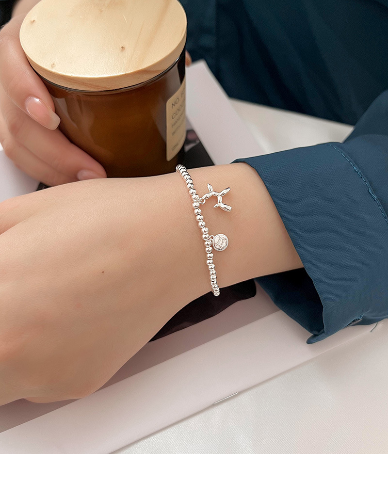 Balloon Dog Charm Bracelet Silver Bead Fashionable Jewellery_voghion.com