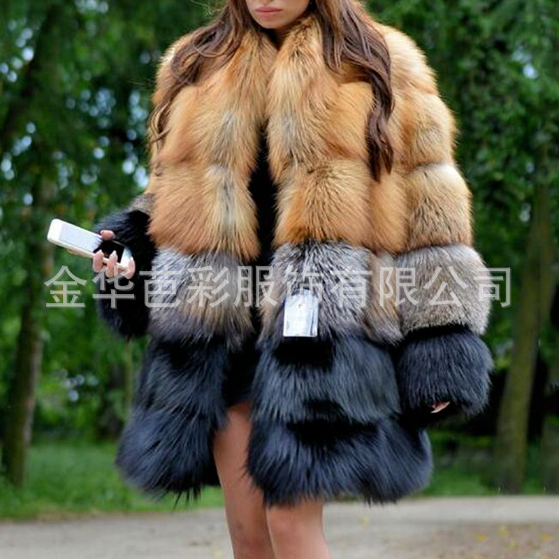 2021新款短款女士皮草外套狐狸毛獭兔毛韩版修身拼皮短款秋冬装女