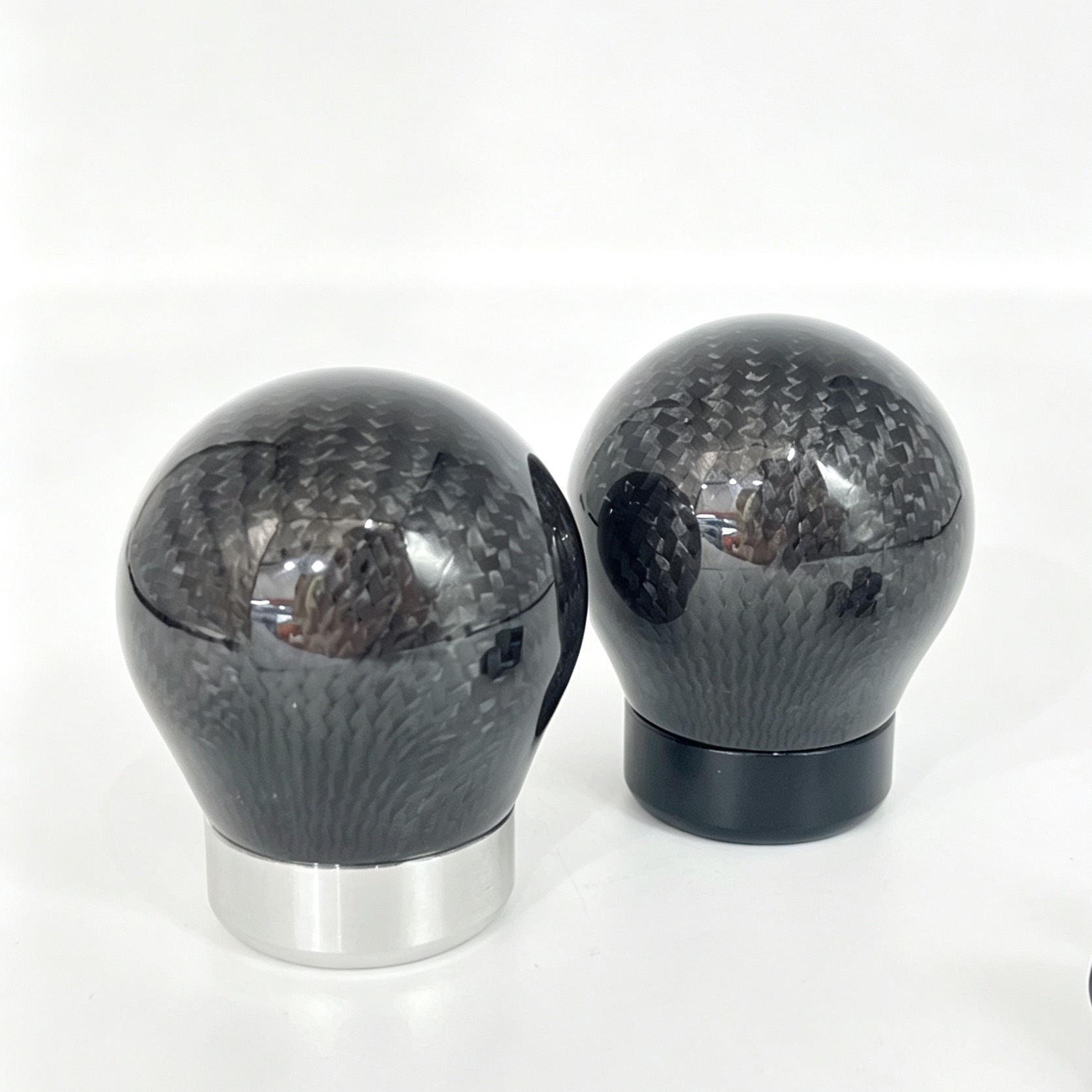 Cross-Border Car Modification Parts Carbon Pattern Gear Shift Knob Round Real Carbon Fiber Shift Lever Head