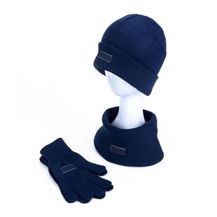 New Fire Protection Cold-proof Three-piece Knitted Thickened Collar Touchscreen Gloves Cold-proof Training Hat Factory Batch