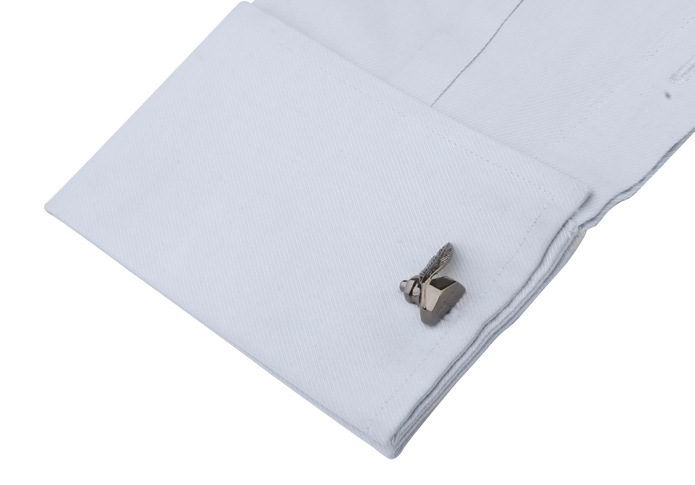 Плating gun black feather ink cufflinks 190633