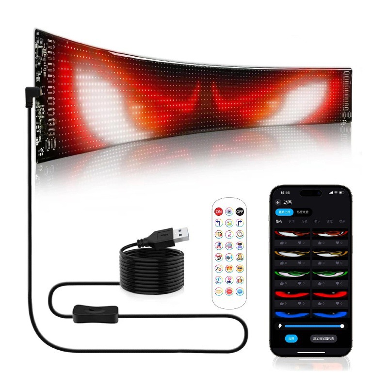 Pantalla blanda adhesivo de automóvil LED con la pantalla adhesiva iluminación de color atmósfera pantalla de píxeles de pantalla flexible portátil pantalla blanda venta directa image 6