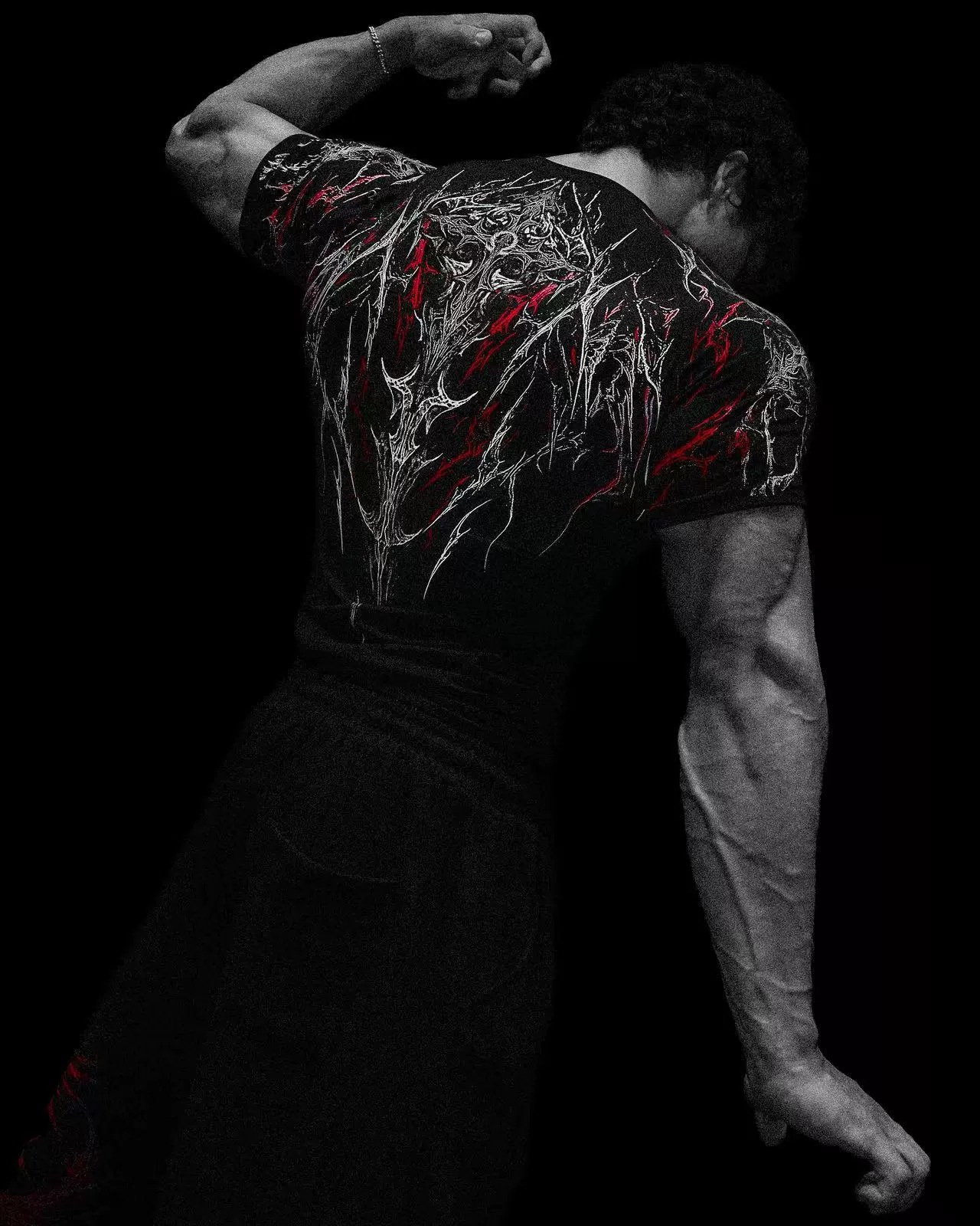 Black---white and red printing