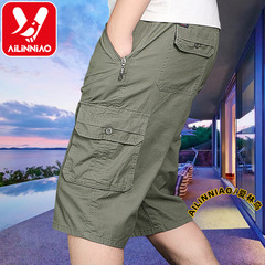 Ailin Niao 純綿クロップドパンツメンズ夏薄いミッドパンツ oY6w 韓国ファッションカジュアルパンツ大きいサイズショートパンツ