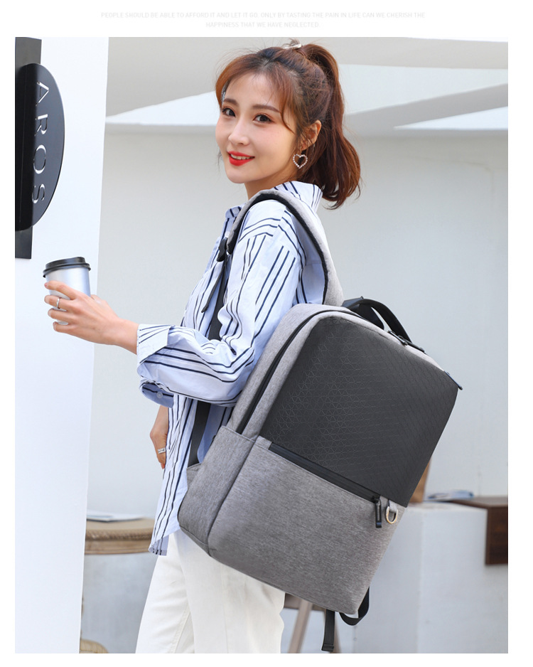 Business Casual Backpack Embossed Derm Fabric Usb Men's Backpack Backpack 15.6-inch Laptop Bag display picture 5