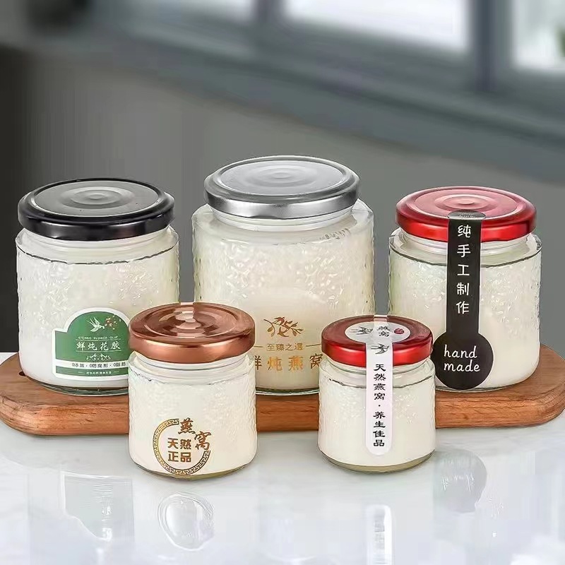 鲜炖燕窝花胶玻璃分装瓶蜂蜜瓶果酱储物密封罐头空瓶批发耐高温瓶