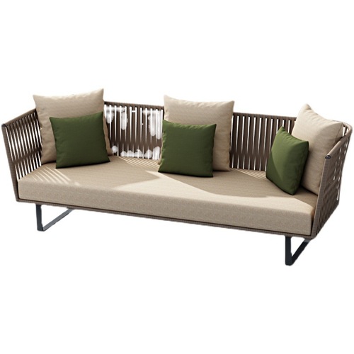 Outdoor Sofa Woven Sofa Chair Three-Person Set Waterproof Sunproof Outdoor Restaurant Bench Leisure Furniture Woven Sofa