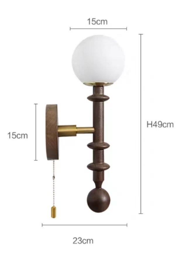 Lámpara de pared simple de cable de tracción lámpara de cabezal de cama retro estilo de viento acogedor sala de estar LED dormitorio cama de lujo ligera francesa