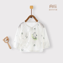 新生婴儿半背夏款无骨纯棉超薄空调服初生睡衣满月上衣宝宝和尚服