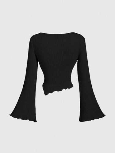 New European and American-style women's irregular off-shoulder cashmere long-sleeved T-shirt—autumn/winter design, slimming base layer.