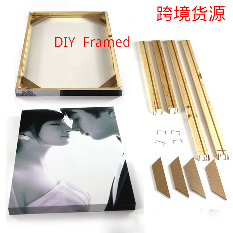 Decorative painting inner frame diy digital oil painting frame solid wood frameless painting 3cm thick fir picture frame wholesale cross-border supply