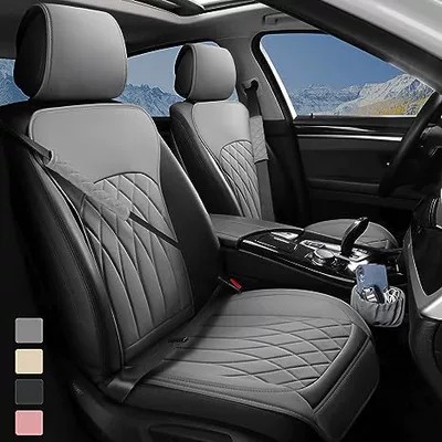 protector car storage, Seat cushion, seat cover - gray-full-set-front-double-seat-2-safety-belt-cover-1-storage-bag