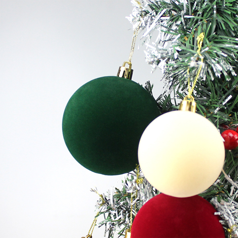 Bolas de Navidad 8CM / 9pcs Bolas de Navidad flocadas Bolas de Navidad Colgante Fabricante de Navidad Bolas de Navidad image 4
