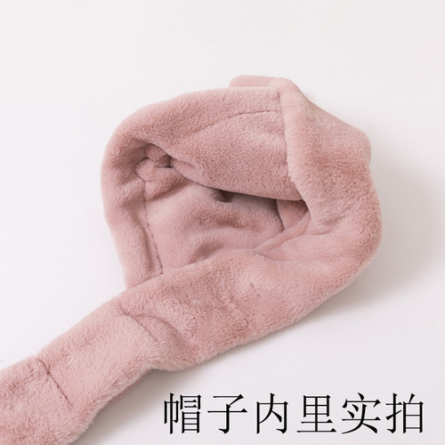 Baby bear winter warm ear protection hat simple boy and girl scarf hat one-piece hat plush hat baby hat
